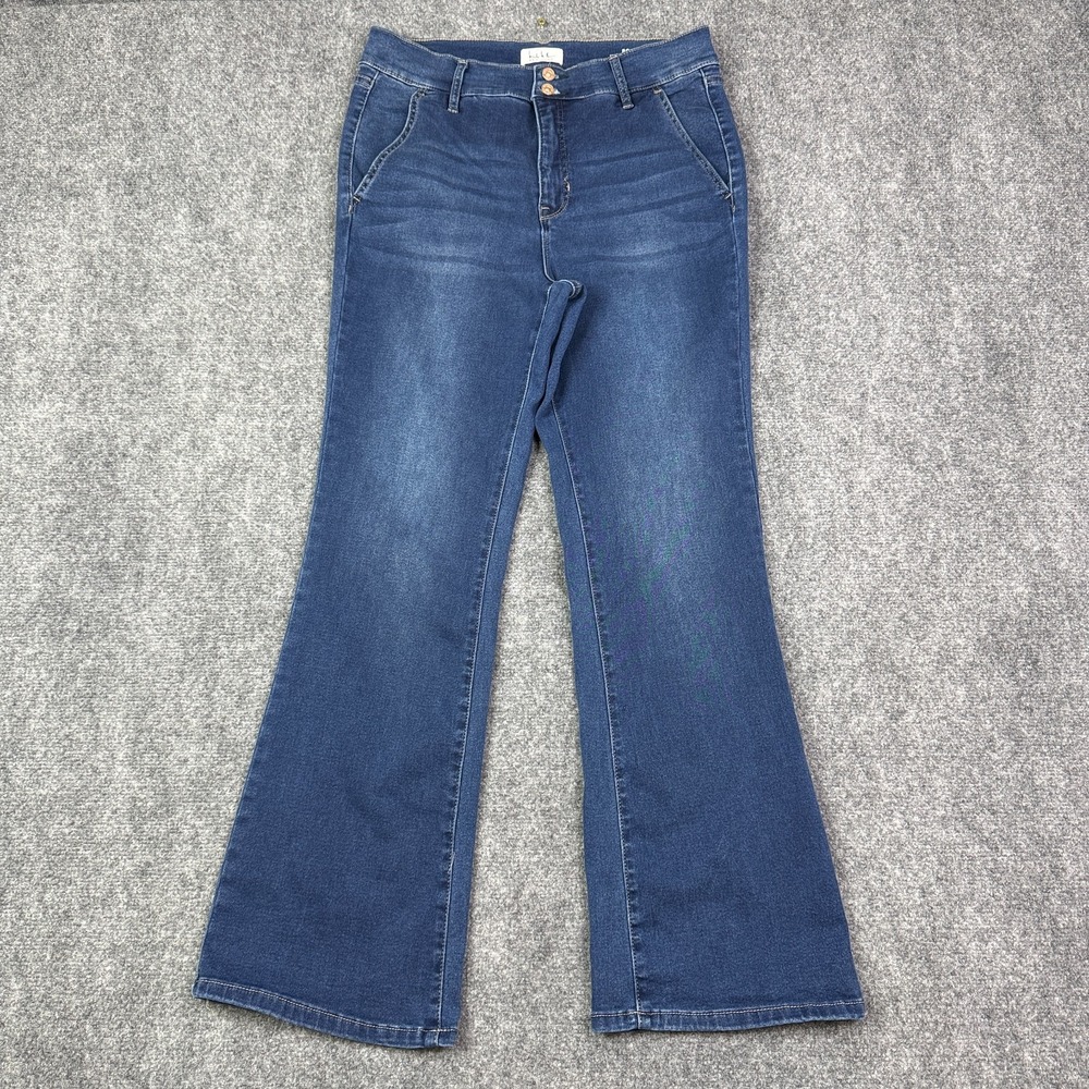 Nicole Miller Jeans Womens 14 High Rise Bootcut Medium Wash Blue Stretch SOHO